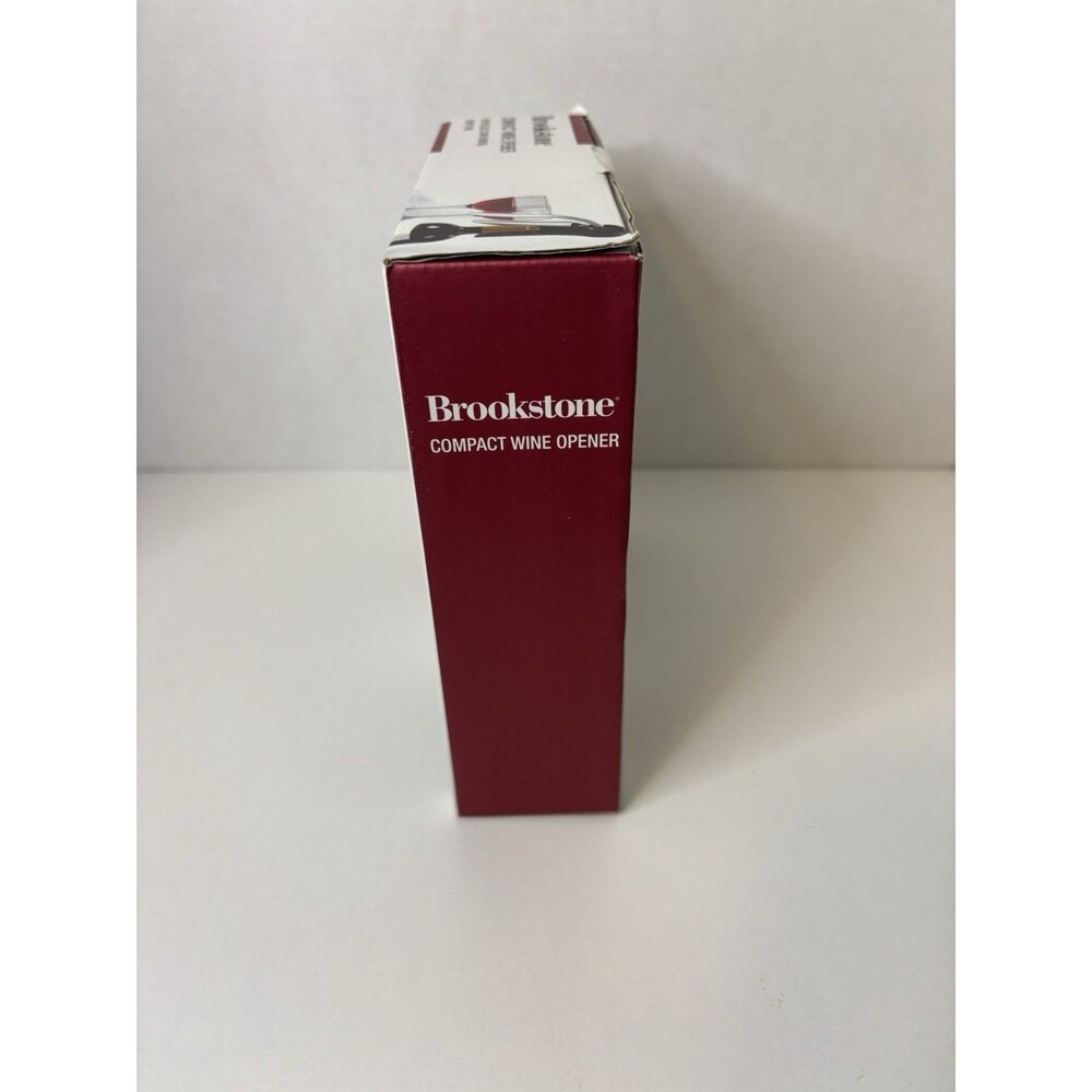 Brookstone Compact Wine Opener Black/Silver Lever Cork Remover Metal/Plastic
